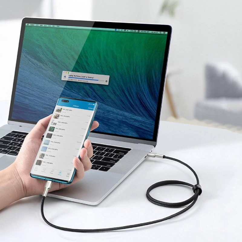 قیمت و خرید کابل شارژ ۱۰۰ وات ۱ متری USB-C به USB-C باسئوس مدل CATJK-C01